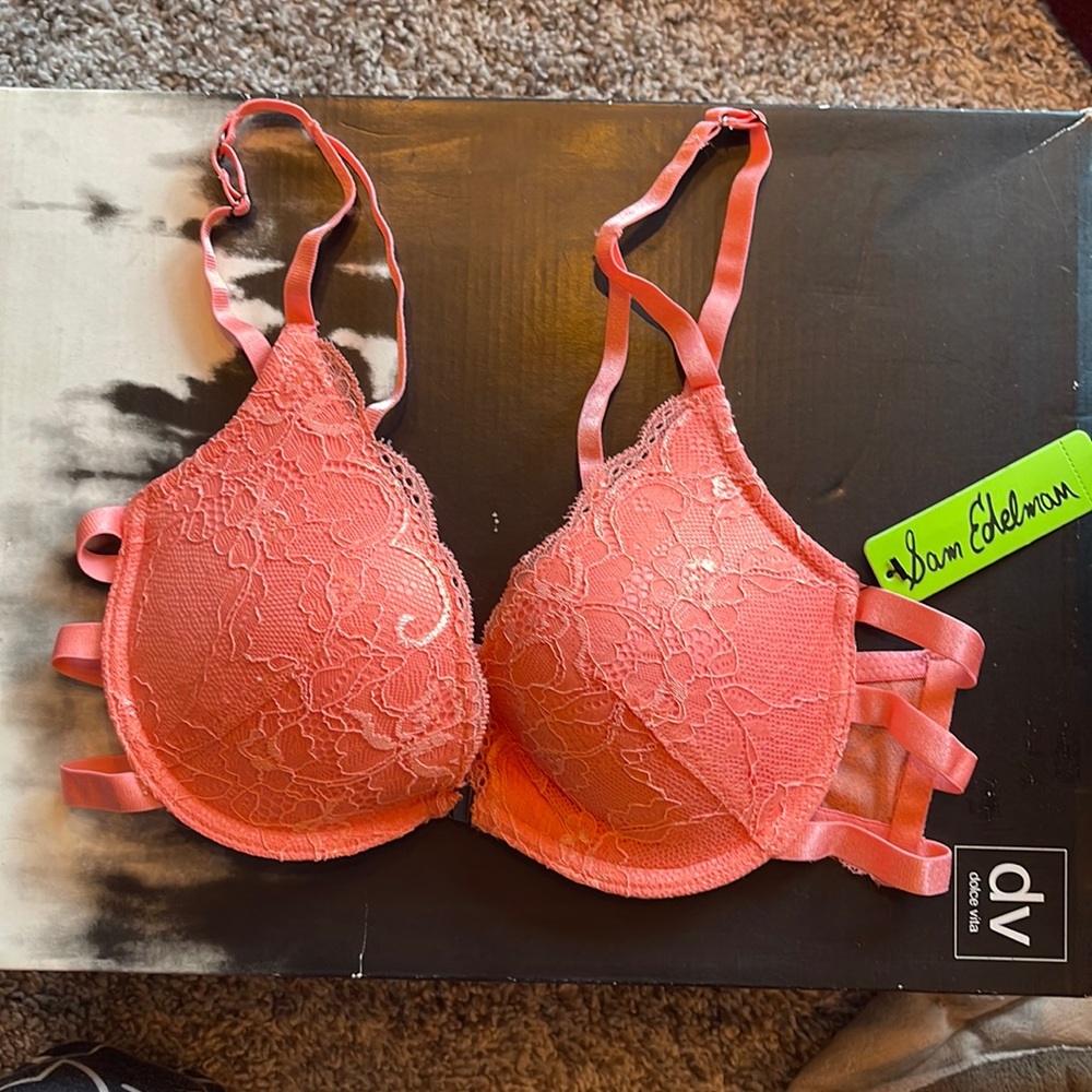 Sam Edelman strappy lace T-shirt bra color shell pink